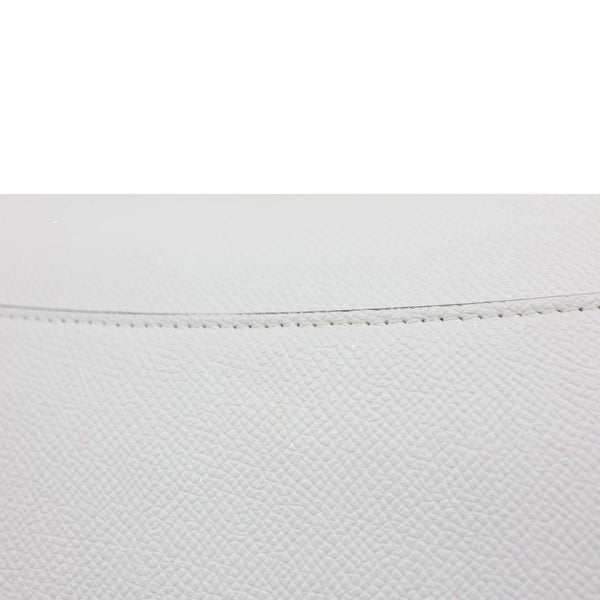 CHRISTIAN DIOR Saddle Grained Calfskin Leather Shoulder Bag Off White