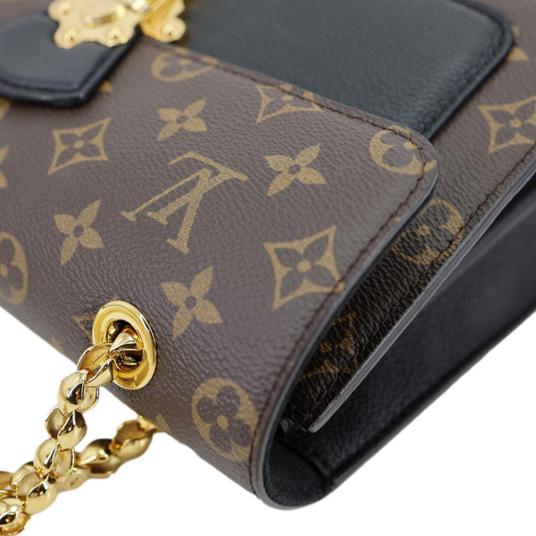 LOUIS VUITTON Victoire Monogram Canvas Chain Shoulder Bag Black