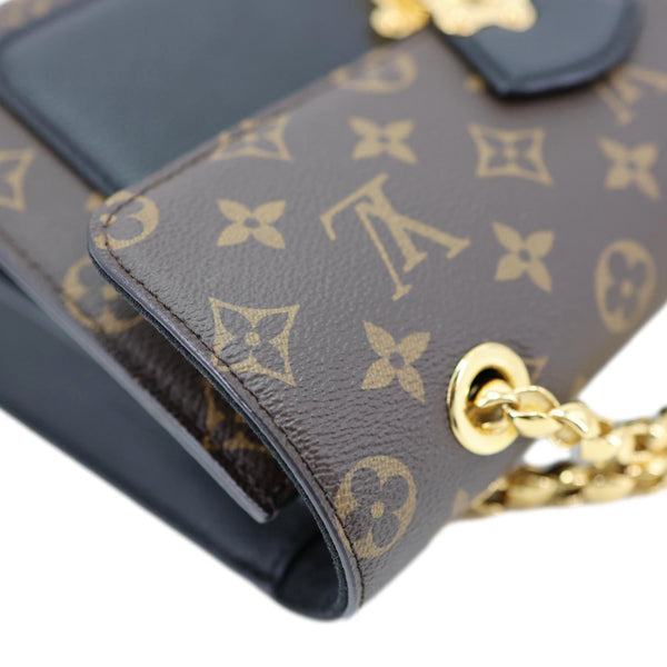 LOUIS VUITTON Victoire Monogram Canvas Chain Shoulder Bag Black