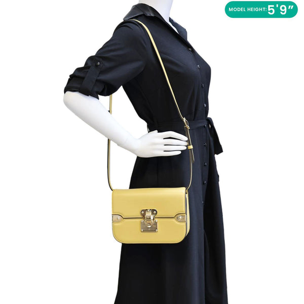 LOUIS VUITTON Orsay MM Leather Crossbody Bag Yellow