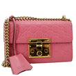 GUCCI Signature Padlock Leather Top Handle Shoulder Bag Pink 409487