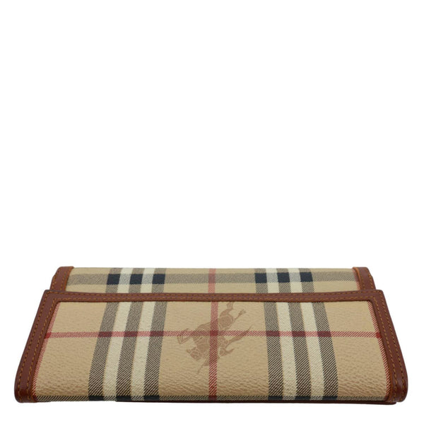 BURBERRY Haymarket Check Canvas Long Wallet Beige