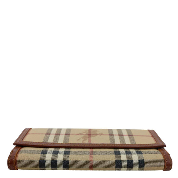 BURBERRY Haymarket Check Canvas Long Wallet Beige