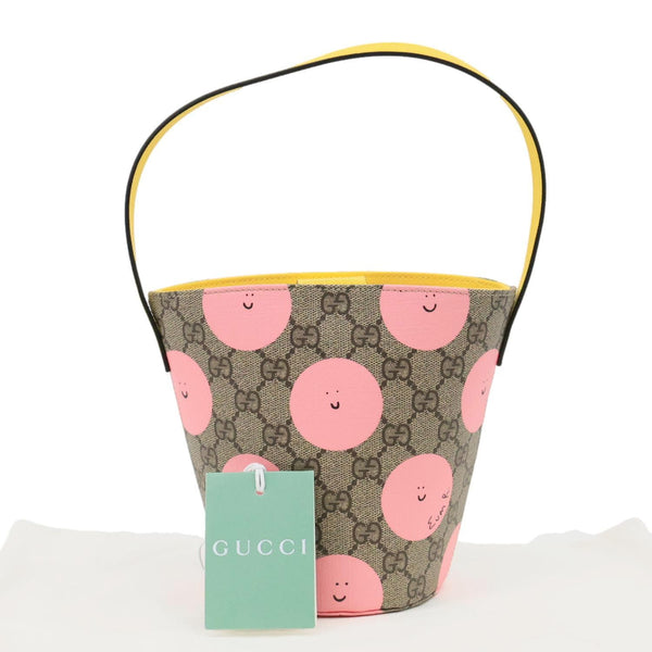 GUCCI Children's Printed GG Supreme Canvas Bucket Bag Beige 752356