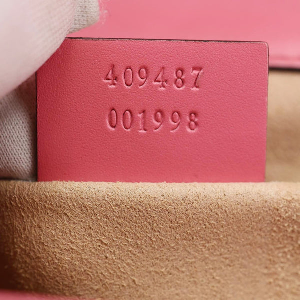 GUCCI Signature Padlock Leather Top Handle Shoulder Bag Pink 409487