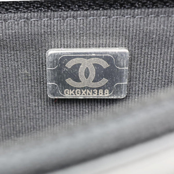 CHANEL Boy Quilted Caviar Leather Wallet On Chain Crossbody Bag Black