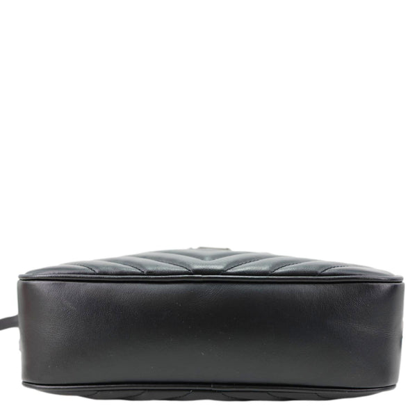 YVES SAINT LAURENT Lou Camera Chevron Leather Crossbody Bag Black