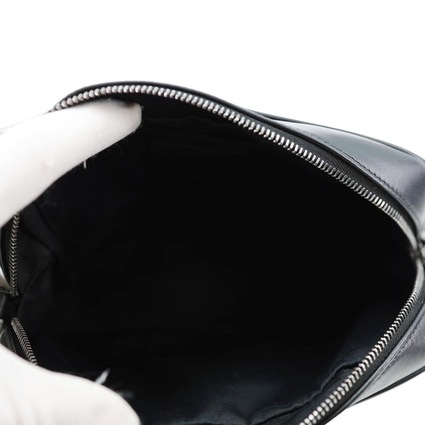 YVES SAINT LAURENT Lou Camera Chevron Leather Crossbody Bag Black