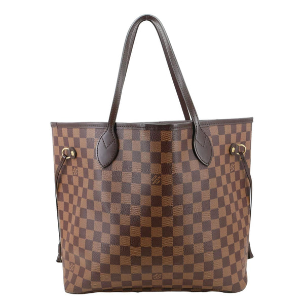 LOUIS VUITTON Neverfull MM Damier Ebene Tote Bag Brown