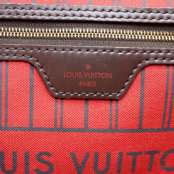LOUIS VUITTON Neverfull MM Damier Ebene Tote Bag Brown