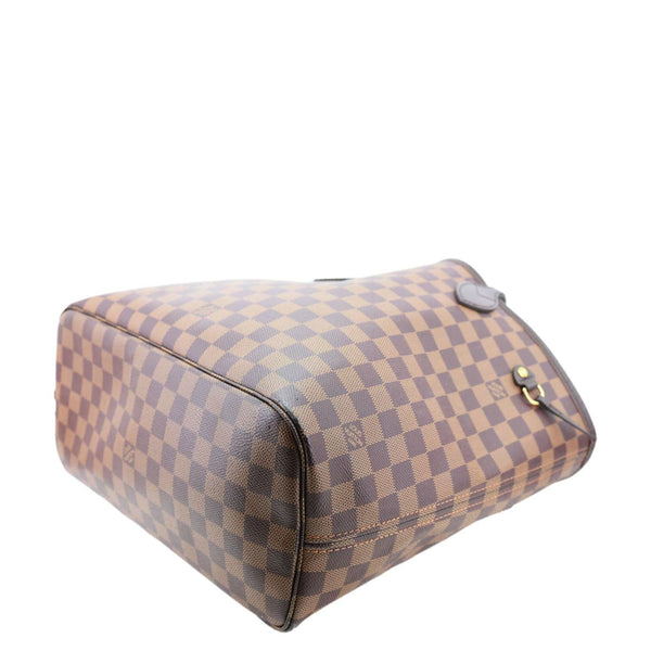 LOUIS VUITTON Neverfull MM Damier Ebene Tote Bag Brown