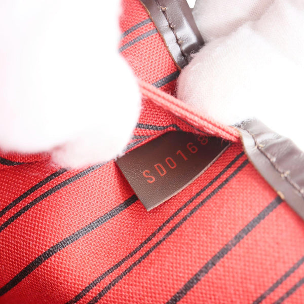 LOUIS VUITTON Neverfull MM Damier Ebene Tote Bag Brown