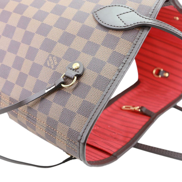 LOUIS VUITTON Neverfull MM Damier Ebene Tote Bag Brown