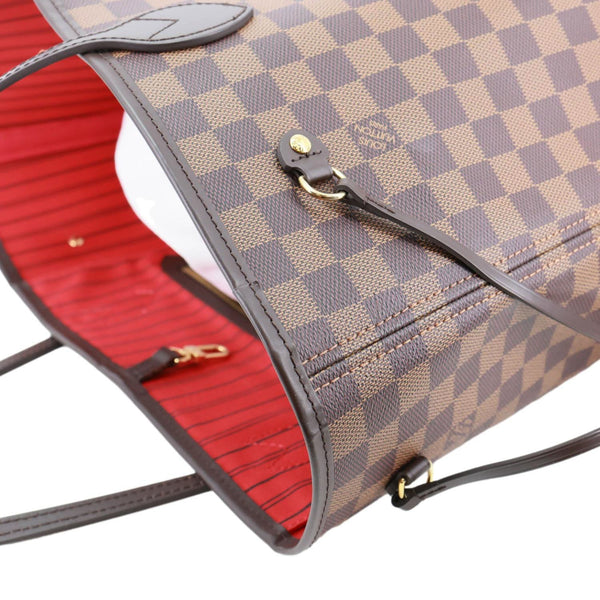 LOUIS VUITTON Neverfull MM Damier Ebene Tote Bag Brown