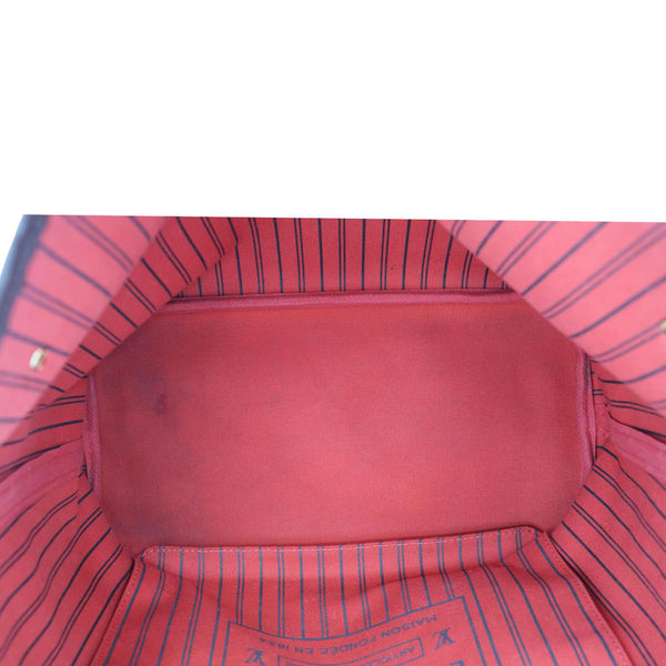 LOUIS VUITTON Neverfull MM Damier Ebene Tote Bag Brown