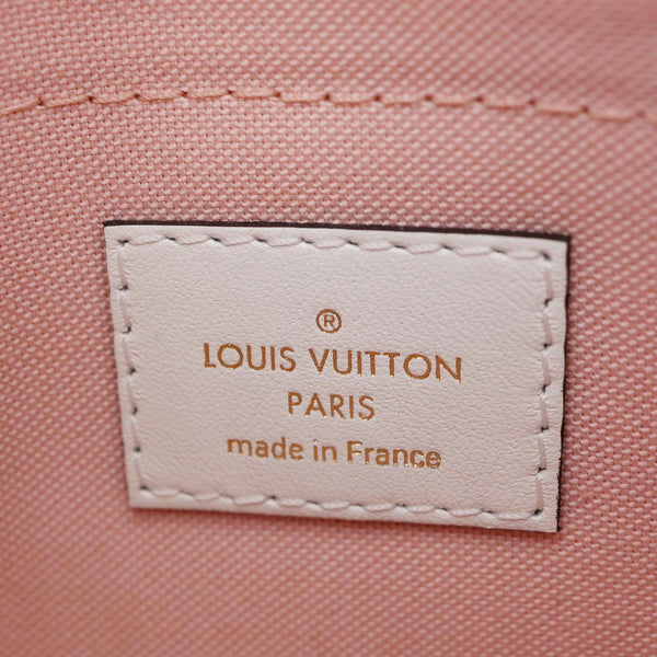 LOUIS VUITTON Neverfull MM Pochette Monogram Canvas Wristlet White