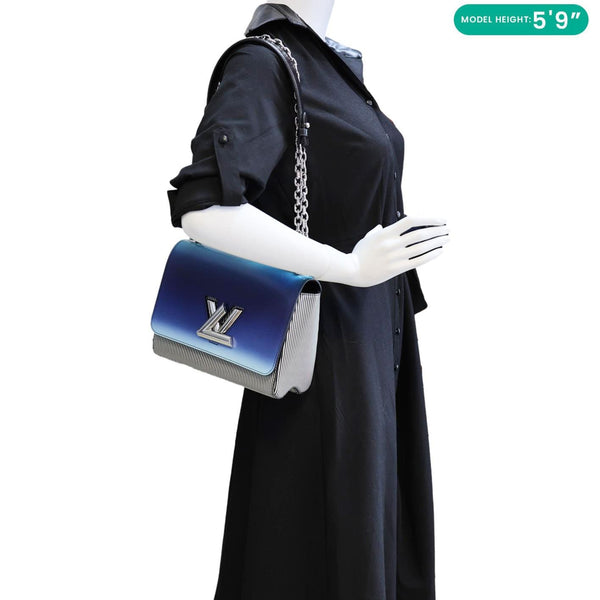 LOUIS VUITTON Twist Leather Shoulder Bag Blue Klein Blue