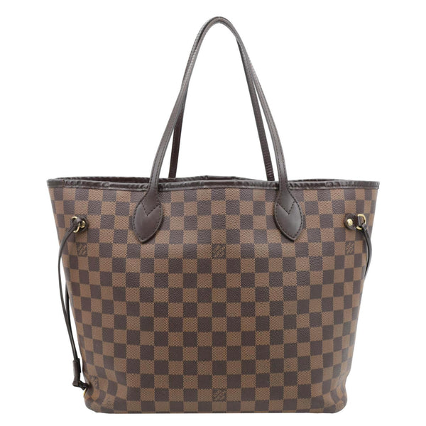 LOUIS VUITTON Neverfull MM Damier Ebene Tote Bag Brown