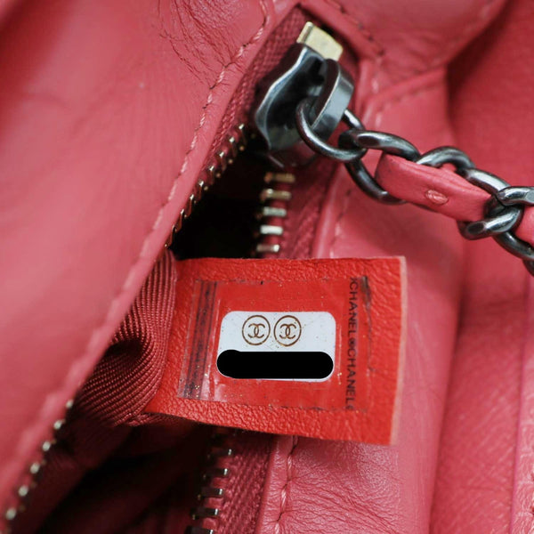 CHANEL Gabrielle Small Lambskin Leather Crossbody Bag Pink