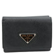 PRADA Tri-Fold Saffiano Leather Wallet Black