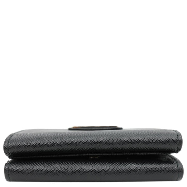 PRADA Tri-Fold Saffiano Leather Wallet Black