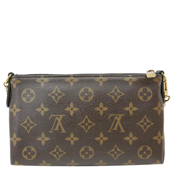 LOUIS VUITTON Pallas Monogram Canvas Clutch Crossbody Bag Black