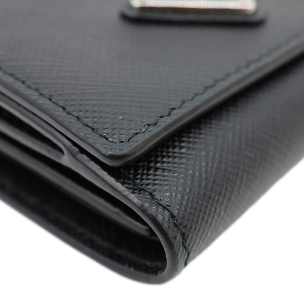 PRADA Tri-Fold Saffiano Leather Wallet Black