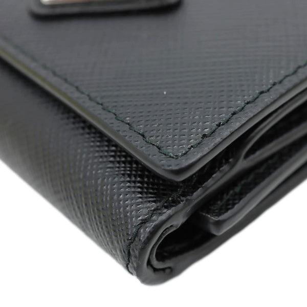PRADA Tri-Fold Saffiano Leather Wallet Black