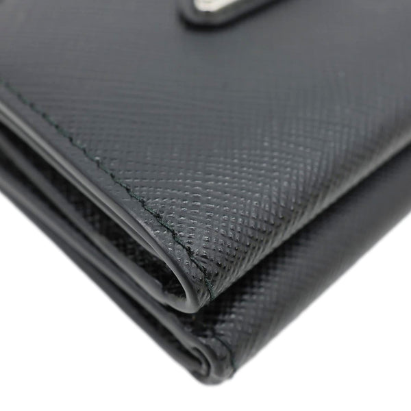 PRADA Tri-Fold Saffiano Leather Wallet Black