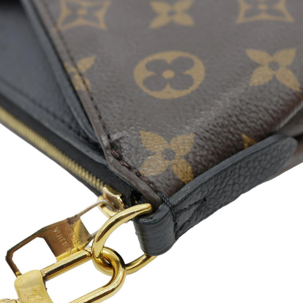 LOUIS VUITTON Pallas Monogram Canvas Clutch Crossbody Bag Black