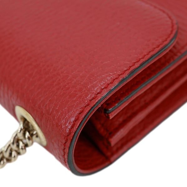 GUCCI Interlocking GG Small Dollar Calfskin Leather Crossbody Bag Red 510304