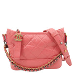 CHANEL Gabrielle Small Lambskin Leather Crossbody Bag Pink