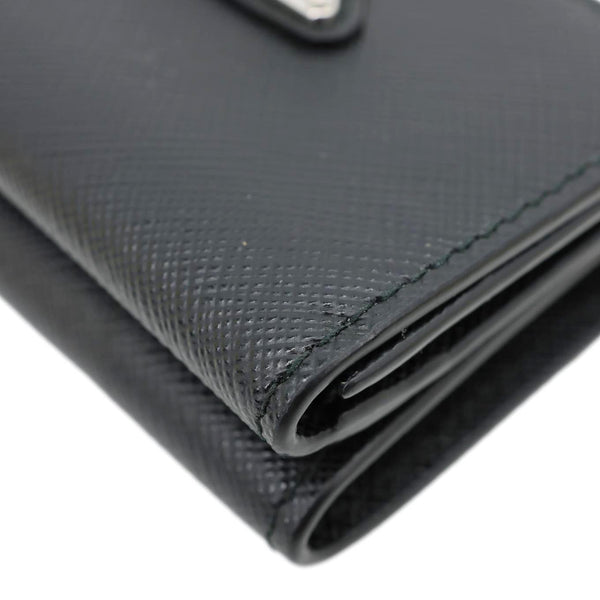 PRADA Tri-Fold Saffiano Leather Wallet Black