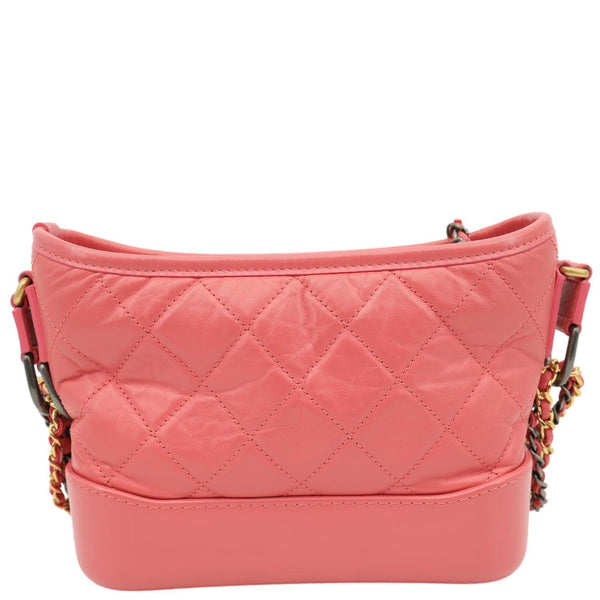 CHANEL Gabrielle Small Lambskin Leather Crossbody Bag Pink