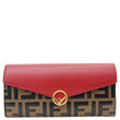 FENDI F Is Fendi Cruise Vitello Leather Continental Wallet Red