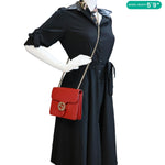 GUCCI Interlocking GG Small Dollar Calfskin Leather Crossbody Bag Red 510304