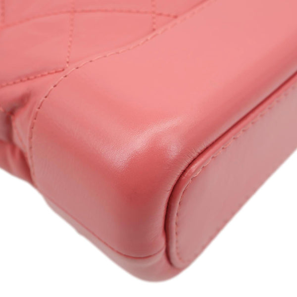 CHANEL Gabrielle Small Lambskin Leather Crossbody Bag Pink