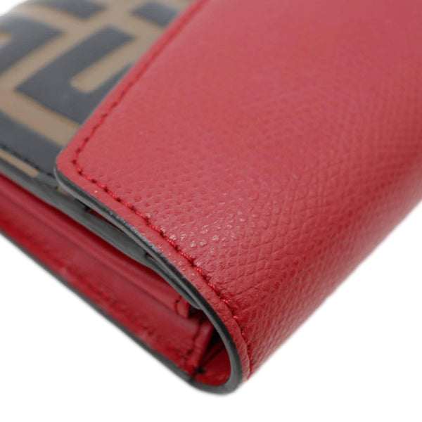 FENDI F Is Fendi Cruise Vitello Leather Continental Wallet Red