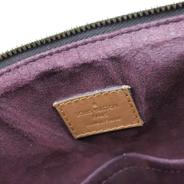 LOUIS VUITTON Belmont Damier Ebene Tote Bag Brown