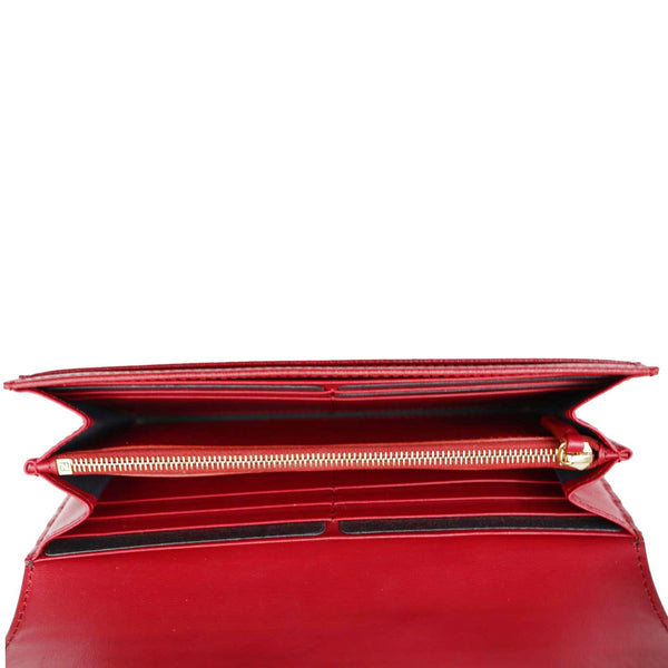 FENDI F Is Fendi Cruise Vitello Leather Continental Wallet Red