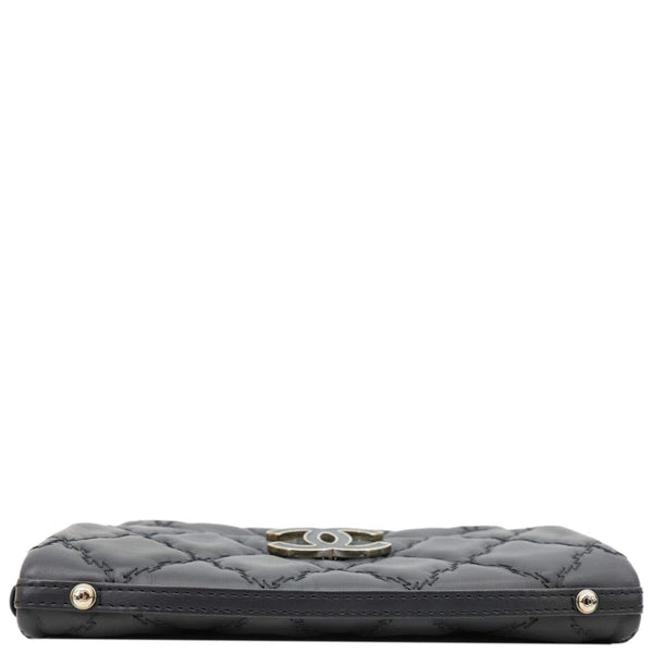 CHANEL Double Stitch Hamptons Flap Mini Quilted Calfskin Crossbody Bag Black