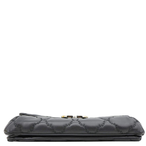 CHANEL Double Stitch Hamptons Flap Mini Quilted Calfskin Crossbody Bag Black