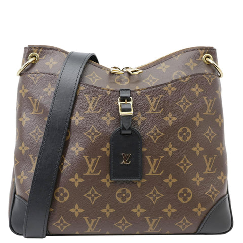 LOUIS VUITTON Odeon NM MM Monogram Canvas Shoulder Bag Black