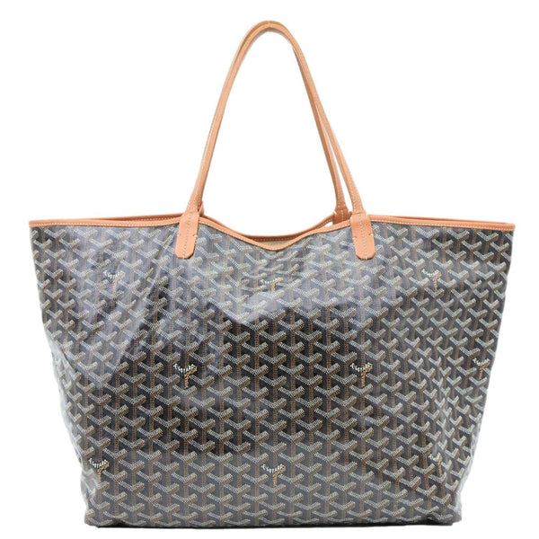GOYARD Saint Louis GM Chevron Print Canvas Tote Bag Brown