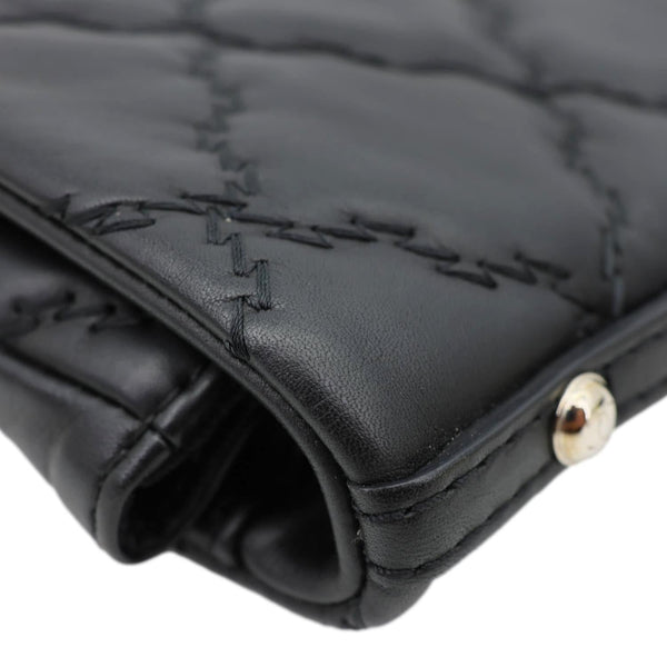 CHANEL Double Stitch Hamptons Flap Mini Quilted Calfskin Crossbody Bag Black