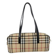 BURBERRY Check Canvas Shoulder Bag Beige