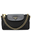PRADA Tessuto Saffiano Chain Shoulder Bag Black