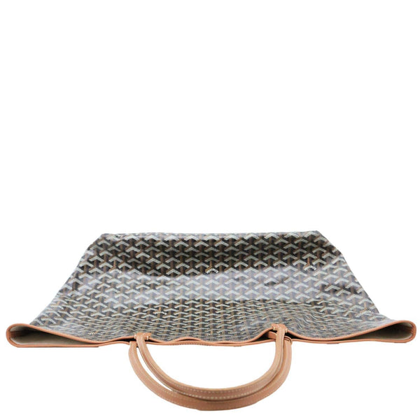 GOYARD Saint Louis GM Chevron Print Canvas Tote Bag Brown