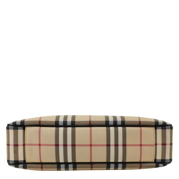 BURBERRY Check Canvas Shoulder Bag Beige