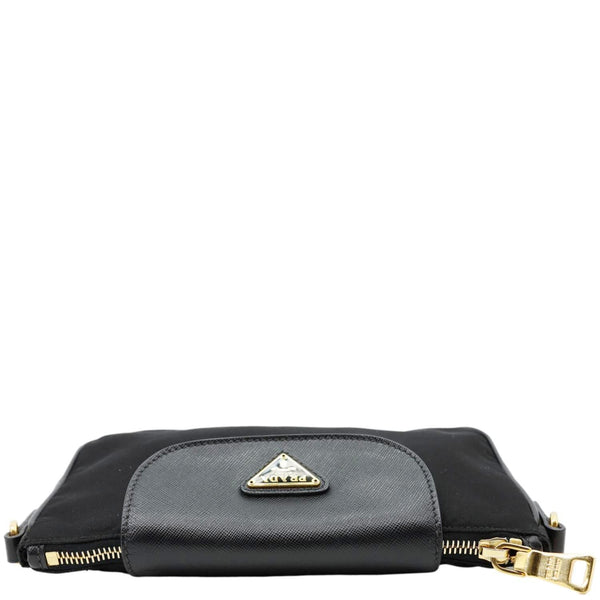 PRADA Tessuto Saffiano Chain Shoulder Bag Black